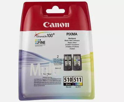 Canon 2970B010 Original PG-510 & CL-511 Ink Pack For PIXMA IP2700 IP2702 Printer • £31.94