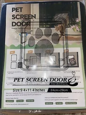 Small Pet Screen Automatic Lockable Flap Door Magnetic Slide Gate Dog Cat 11x9” • $16.89