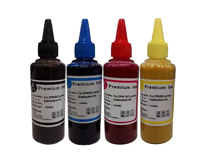 £19.95 • Buy 4 Pack Color 100ml Bottles Fits Epson Printers Dye Sublimation Ink Heat Transfer
