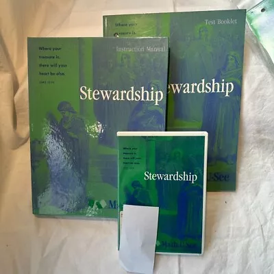 Math-U-See Stewardship Instruction Teacher Manual Test Booklet DVD Set FREE SHIP • $28