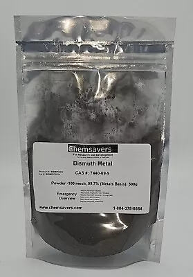 Bismuth Metal Powder -100 Mesh  99.7% (Metals Basis) 500g • $54.95