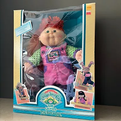 Vintage 1990 Cabbage Patch Kids Posable Doll Red Hair Green Eyes Freckles & Box • $289.28