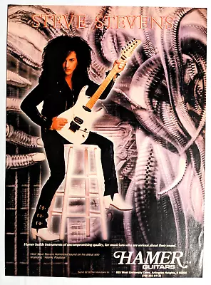 Billy Idol / Steve Stevens / 1989 Hamer Guitars Magazine Print Advertisement • $22.21