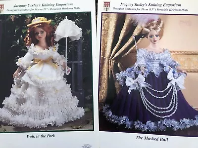 2 Jacquay Yaxley's Knitting Patterns Dolls Georgian Costumes 15  Masked & Walk • £3