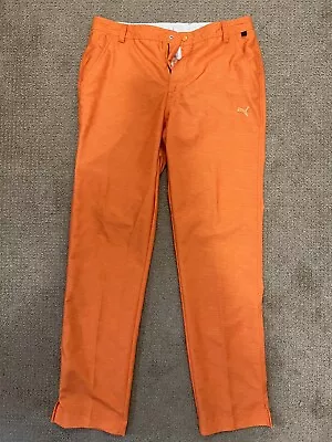 PUMA Orange Golf Pants - Mens 34 X 34 Zippered Side Pocket And “Tour Slit” • $2