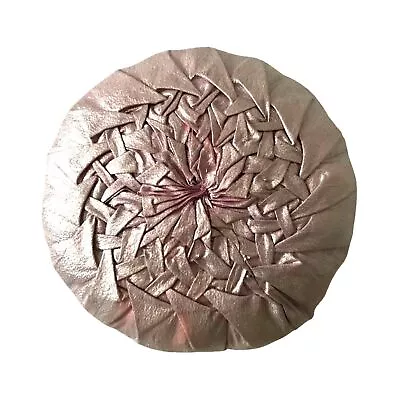 Antique Decorative Throw Pillow Round Mauve Pink Satin Moroccan • $6.99