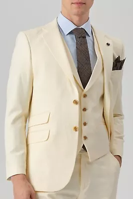 Jack Martin - Off White Twill 3 Piece Suit • $245.40