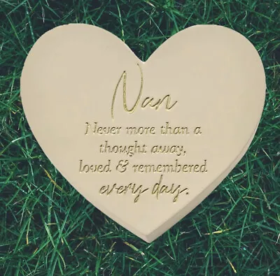 Nan Graveside Heart Memorial Plaque Grave Ornament Bereavement Tribute Gift • £11.99