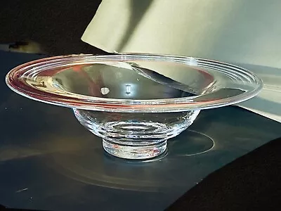 Hand Blown Leaded Crystal Bowl-15.5” Footed Light Diffracting 🌈  Centerpiece • $68.50