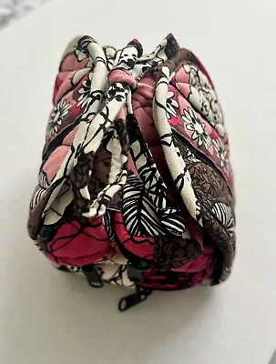 Vera Bradley Mocha Rouge Multi-Pocket Zip Lace Tie Jewelry Travel Organizer EUC • $17.99