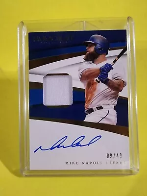 2018 Panini Immaculate Mike Napoli Material Signatures /49 Game-Used Auto Ranger • $19.99