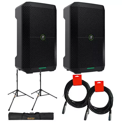 Mackie Thump Go 8  Loudspeaker 2-Pack Bundle W/ Auray Deluxe Speaker Stand & XLR • $764.99