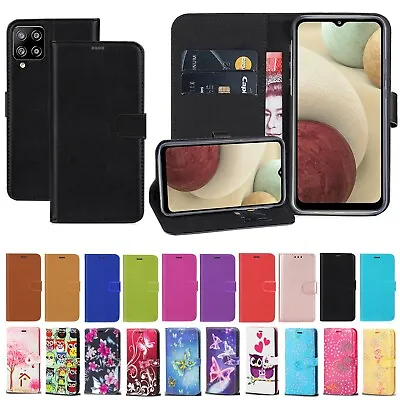 For Samsung Galaxy A12 Case Leather Wallet Book Flip Stand Cover For A12 Phone • £3.49