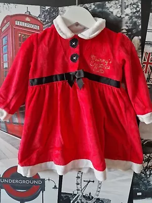 Baby Girl Red Santa Christmas Dress Age 9-12 Months • £0.99