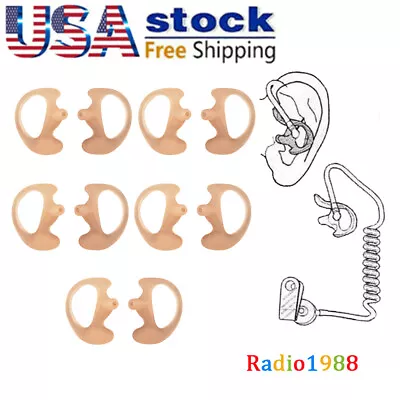 5x Ear Mold Inserts For Earpiece Acoustic Coil Tube 2 Way Radio Left & Right S • $7.99