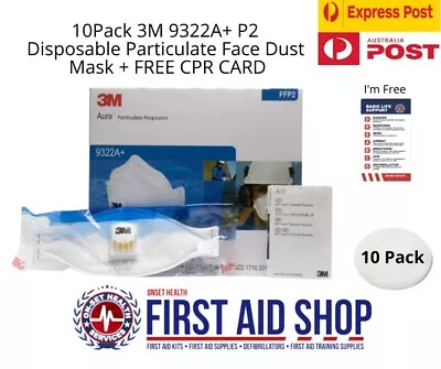 10x 3M 9322A+ P2 Disposable Particulate Face Dust Mask Respirator With Valve • $79.95