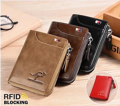 Mens RFID Blocking Leather Wallet Credit Card ID Holder Zipper Purse Waterproof. • $7.12