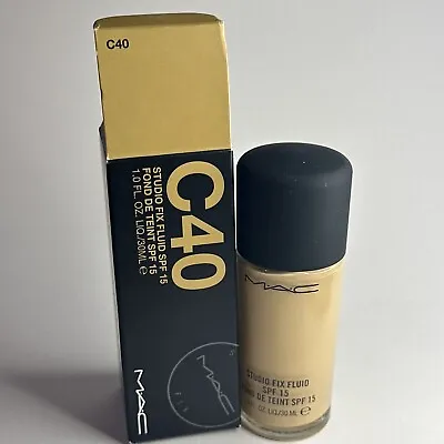 MAC Studio Fix Fluid SPF 15 Foundation 30ml C40 New • £21