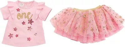 Mud Pie Baby Girls  One Birthday Skirt Set  Pink • $45.41