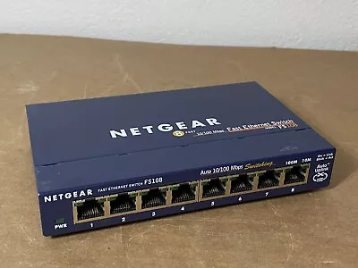Netgear FS108 ProSafe 8 Port 10/100 Ethernet Switch • $8.49