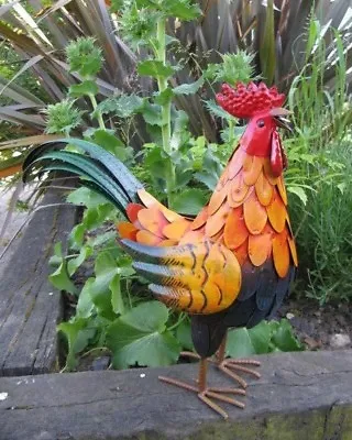 £26.99 • Buy Large Metal Chicken Hen Cockerel Rooster Garden Ornament  