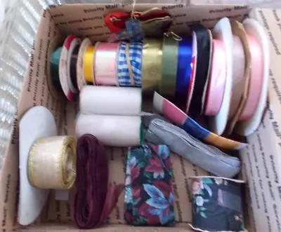 Mixed Lot Of 20 Ribbon Crafts Various Sizes & Lengths Some Wired Ribbon New • $4.99