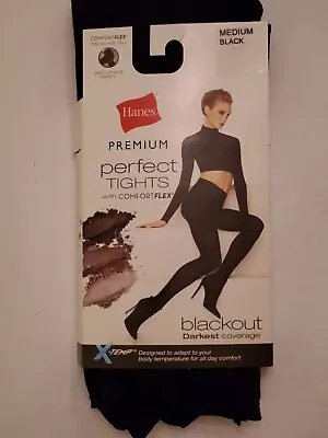 Hanes Black Premium Perfect Tights W/ Comfortflex Blackout - Medium • $8.99