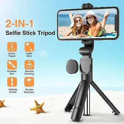 Fit IPhone Samsung Telescopic Selfie Stick Bluetooth Tripod Monopod Phone Holder • £5.66