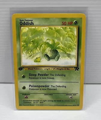 Oddish 1st Edition Team Rocket 63/82 Pokemon Card *Pack Fresh* NEAR MINT • $5