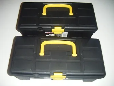 2 Mini Toolbox Hand Held Carry Storage Lockable Small Tool Box 12x5x5 Lunch Coin • $17.95