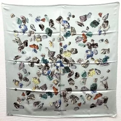 HERMES Carre 90 Scarf Mineraux Mint Green Silk 100% With Tag • $365