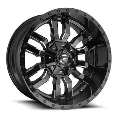 One 22x10 Fuel D595 Sledge 8x180 -18 Gloss Black Milled Wheel Rim 124.2 • $539