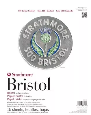 Strathmore Bristol Vellum Paper Pad 11 X14 -15 Sheets 80621 • $65.78