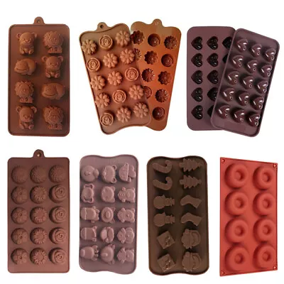 $10.99 • Buy Silicone Mould Cake Ice Tray Jelly Candy Cookie Chocolate Baking Mold