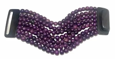 Monies Gerda Lynggaard Multistrand Purple Coconut Bead Bracelet • $99.99