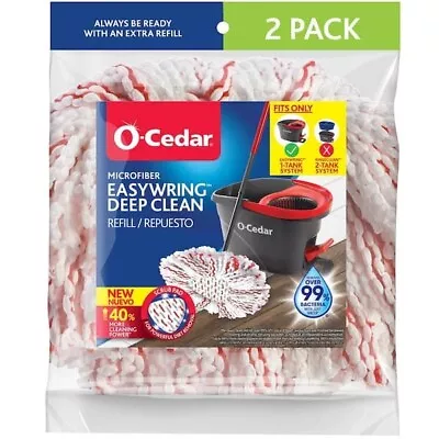 O-Cedar EasyWring Spin Mop Deep Clean Microfiber Mop Head Refill Pack Of 2 • $16.10