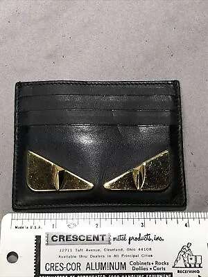 *** Fendi Roma Italy Monster Eyes Leather Card Holder Wallet.*** • $21.25