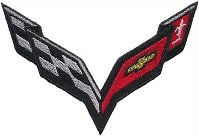 Corvette Racing Flags Sports Cars Embroidered Iron On Sew On 5 Inch Patch • $7.95