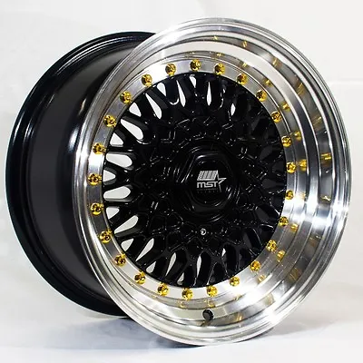 MST MT13 15x8 4x100/4x114.3 +20 Black Rims Fits 4 Lug Civic Jetta Miata Xb Ek  • $579