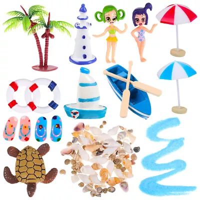  11 Pcs Mini Beach Bauble Fairies Figurines Theme Cake Decorations Topper Summer • £14.99