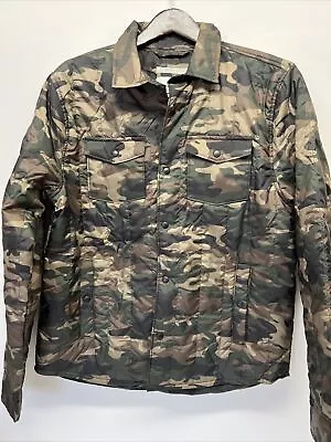 Goodfellow & Co Men Water Resistant Camo Green Snap Front Jacket Med • $39.99