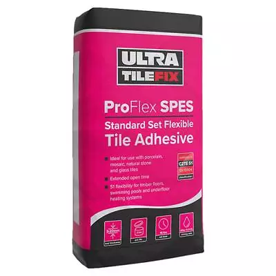 Slow Set Flexible S1 Tile Adhesive White Or Grey For Floor Wall And Stone 20kg • £28.99