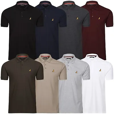 New Mens Polo Shirts Short Sleeve Pique Casual Regular Fit Plain Premium Top • $11.18