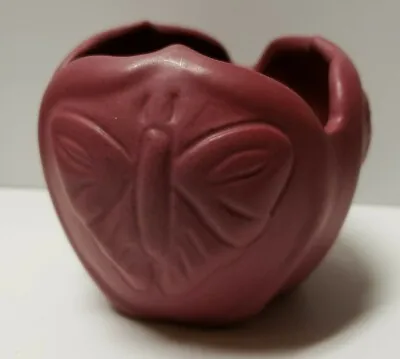 VAN BRIGGLE Persian Rose/Mulberry/Mauve BUTTERFLY Vase • $49.95