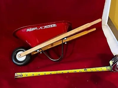 Vintage Radio Flyer 12  Wheelbarrow-steel Bucket With Wooden Handles-fine+ • £43.42