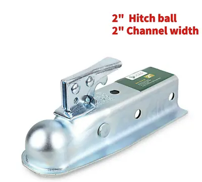 Straight Tongue Trailer Coupler 3500lbs For 2  Hitch Ball With 2  Channel Width • $20.99