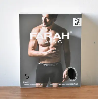 Mens Farah Boxers/Trunk 2 Pack Classic Seamless Trunk S Black (I) • £7.99