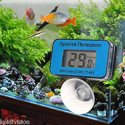 £6.95 • Buy LCD  Waterproof Fish Tank Water Submersible Aquarium Thermometer