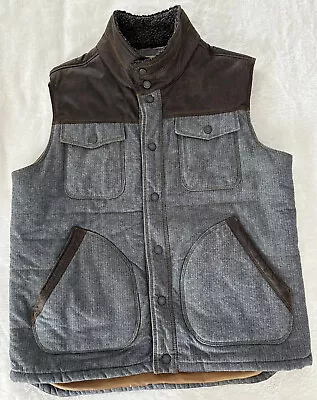 Red Head Ranch Denim Herringbone Vest Men’s Size Medium Snap Gray Brown • $29.99