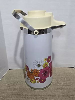 Vintage Air Pot Pump Vacuum Liquid Dispenser Hot/Cold Flower Power Coffee/Tea • $30